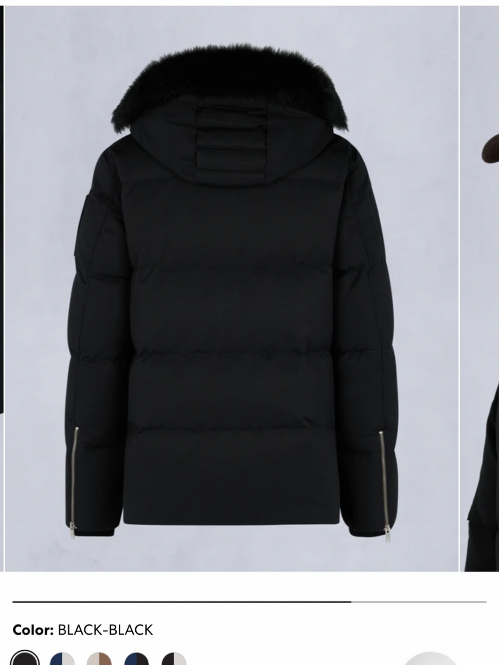 Moose Knuckles Black Men's Puffer Jacket with Fur-Trim Hood